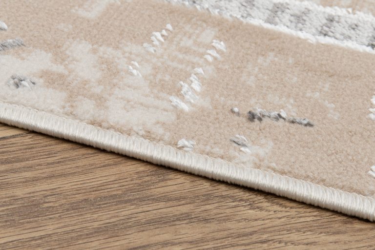 Teppich Ares Grau Beige Rahmen Verwischt