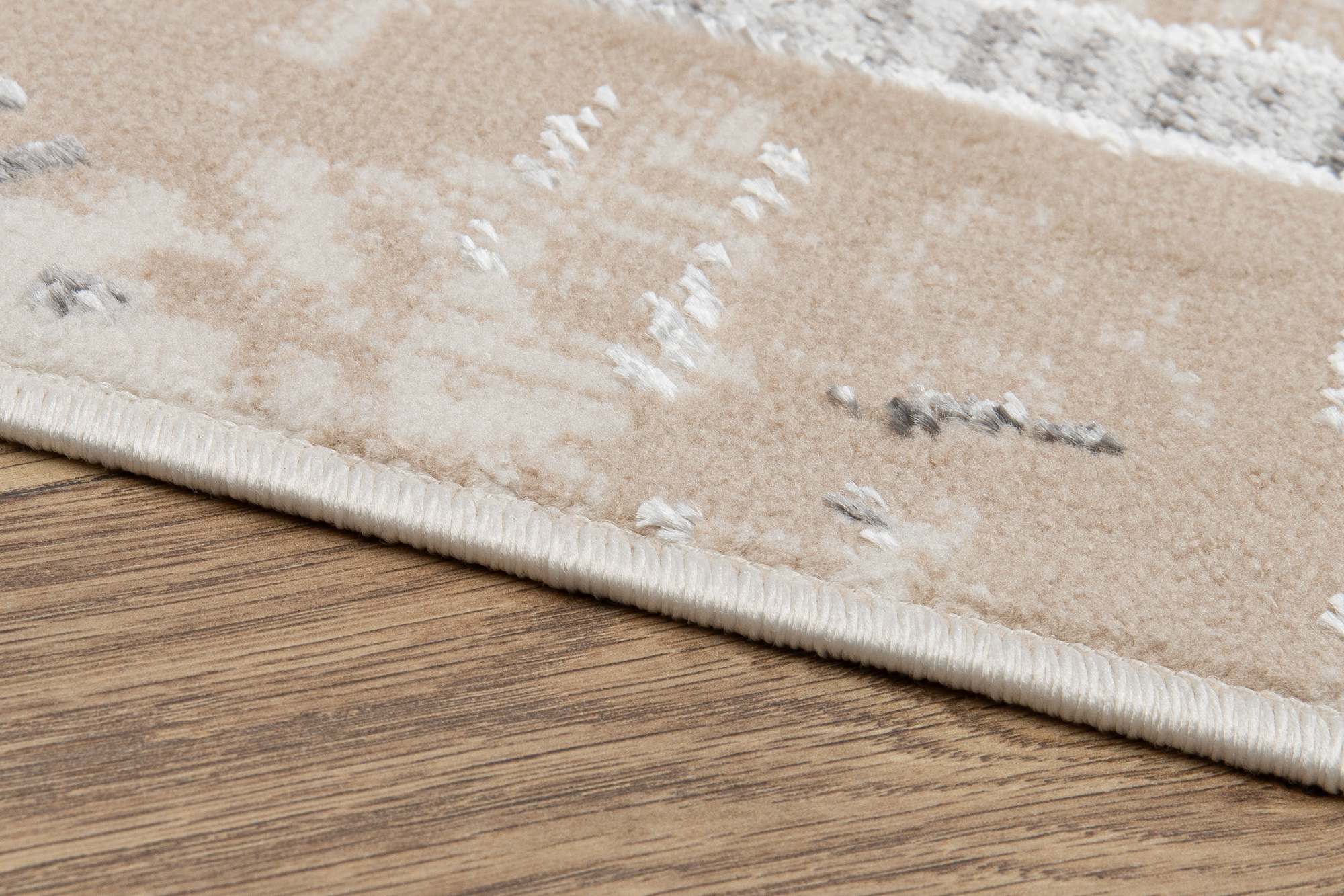 Teppich Ares Grau Beige Rahmen Verwischt