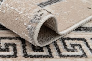Teppich Ares Grau Beige Rahmen Verwischt
