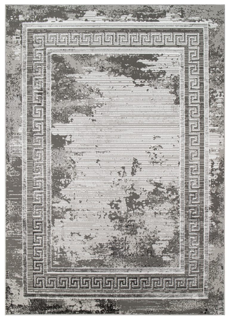 Teppich Ares Grau Rahmen Verwischt Vintage
