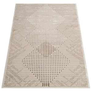 Teppich Crystal Brown Beige Vintage Viereck 3D Effekt