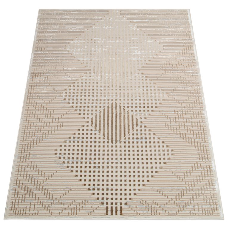 Teppich Crystal Brown Beige Vintage Viereck 3D Effekt
