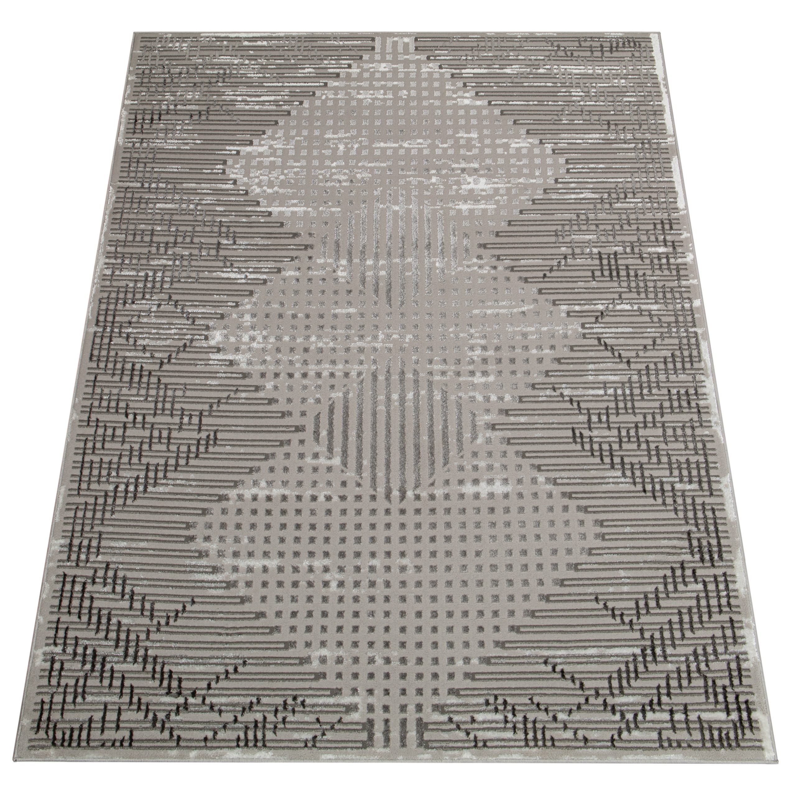 Teppich Crystal Grau Vintage Viereck 3D Effekt