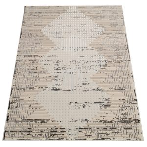 Teppich Crystal Hellgrau Vintage Viereck 3D Effekt