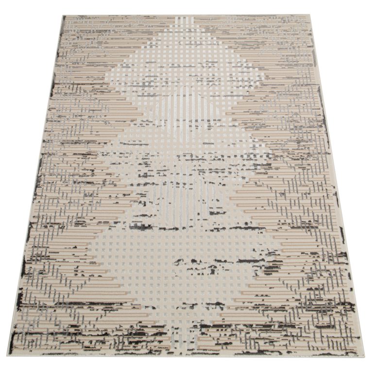 Teppich Crystal Hellgrau Vintage Viereck 3D Effekt