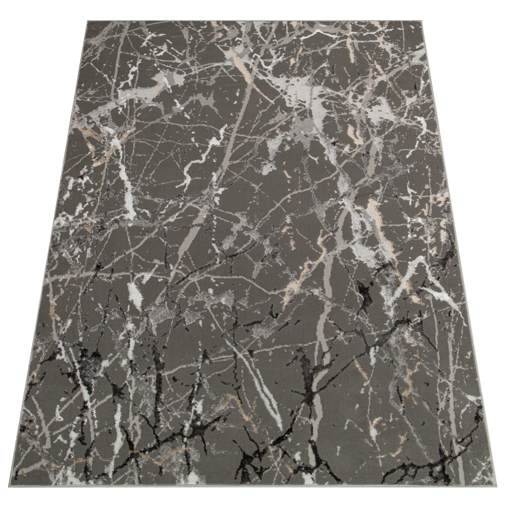 Teppich Crystal Dunkelgrau Abstrakt Marmor 3D Effekt