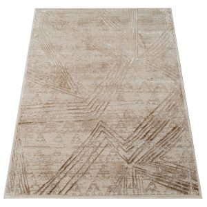 Teppich Crystal Creme Braun Verwischt Linien 3D Effekt