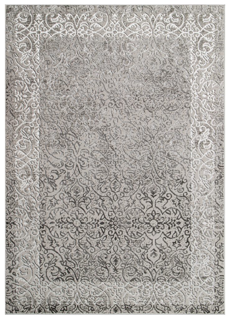 Teppich Ares Hellgrau Ornamente Vintage
