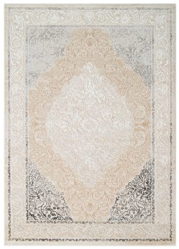 Teppich Ares Creme Grau Vintage Medallion