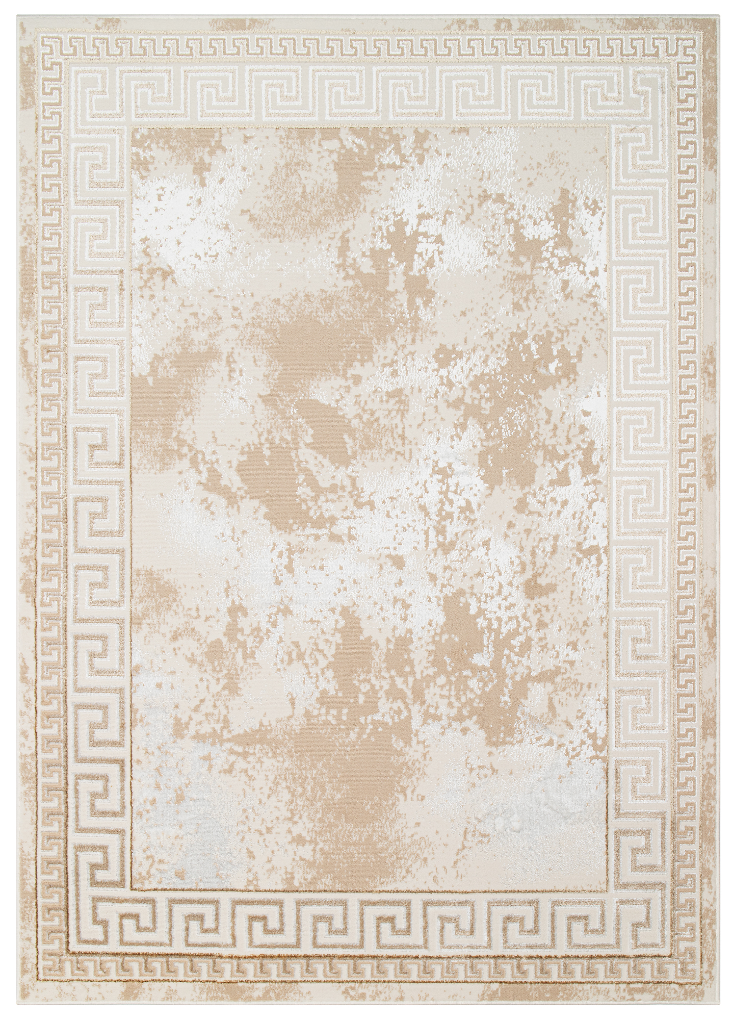 Teppich Ares Beige Rahmen Abstrakt