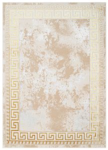 Teppich Ares Gold Beige Rahmen Abstrakt