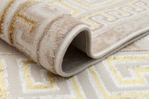 Teppich Ares Gold Beige Rahmen Abstrakt