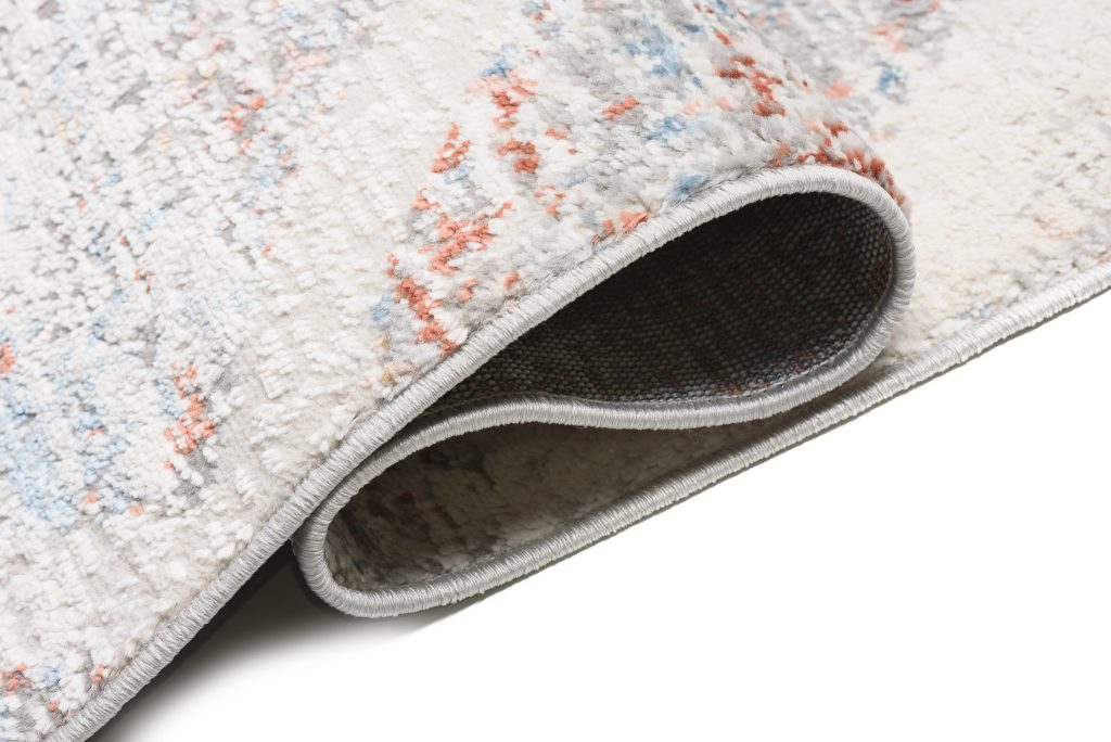 Teppich Valley Grau Lachsfarbe Geometrisch Gitter