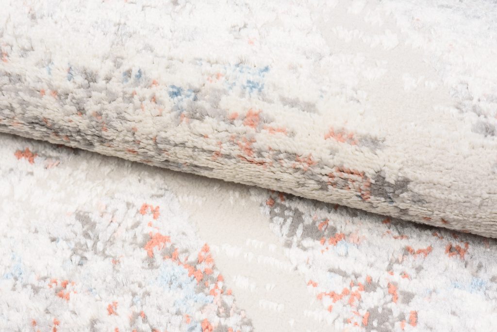 Teppich Valley Grau Lachsfarbe Geometrisch Gitter