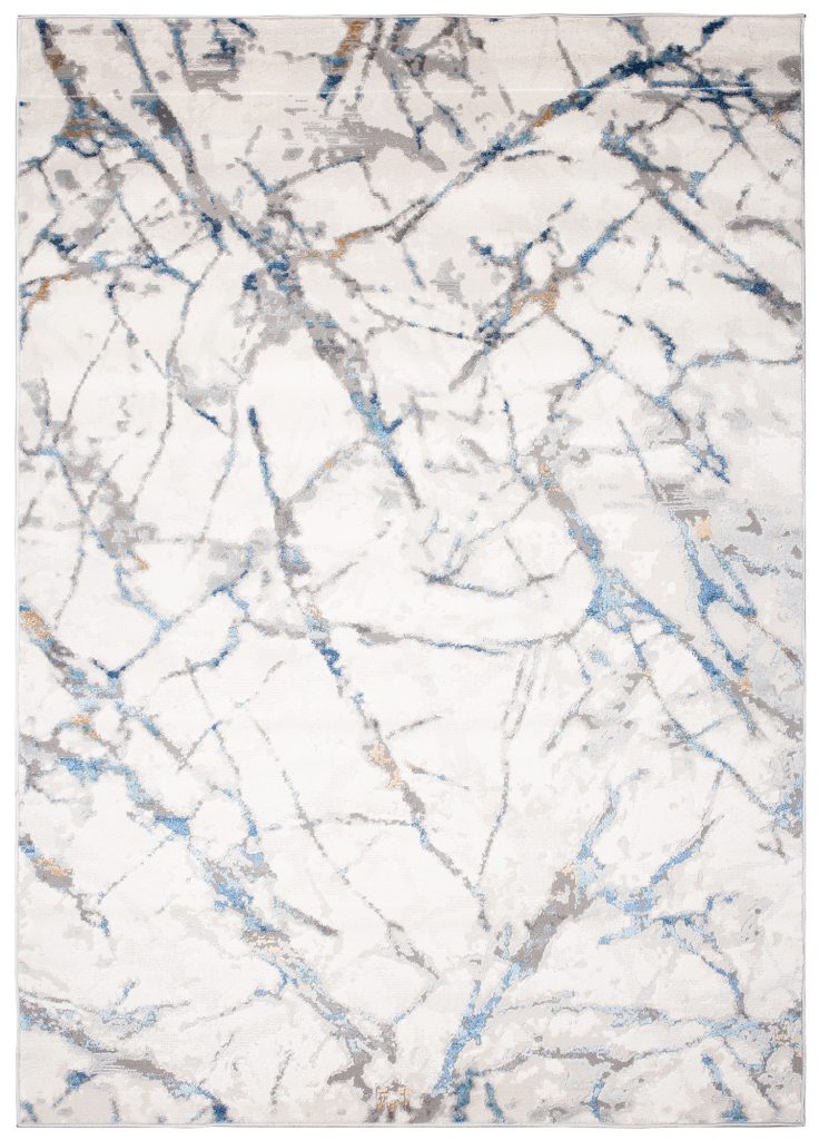 Teppich Valley Grau Blau Modern Linien