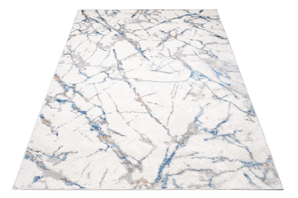 Teppich Valley Grau Blau Modern Linien