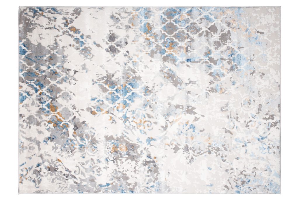 Teppich Valley Grau Blau Vintage Gitter