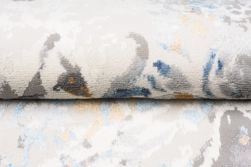 Teppich Valley Grau Blau Vintage Gitter