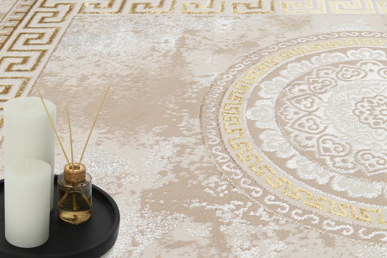 Teppich Ares Gold Beige Medallion Ornamente