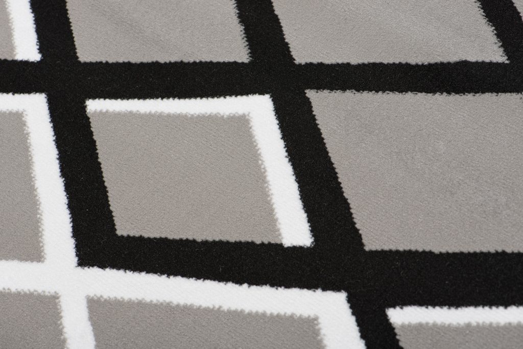 Teppich Dream Modern Kurzflor Grau Schwarz Weiß Karo