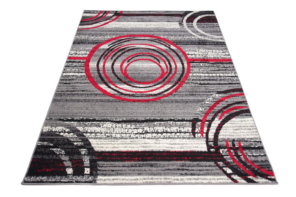 Teppich Dream Grau Rot Abstrakt Kreise
