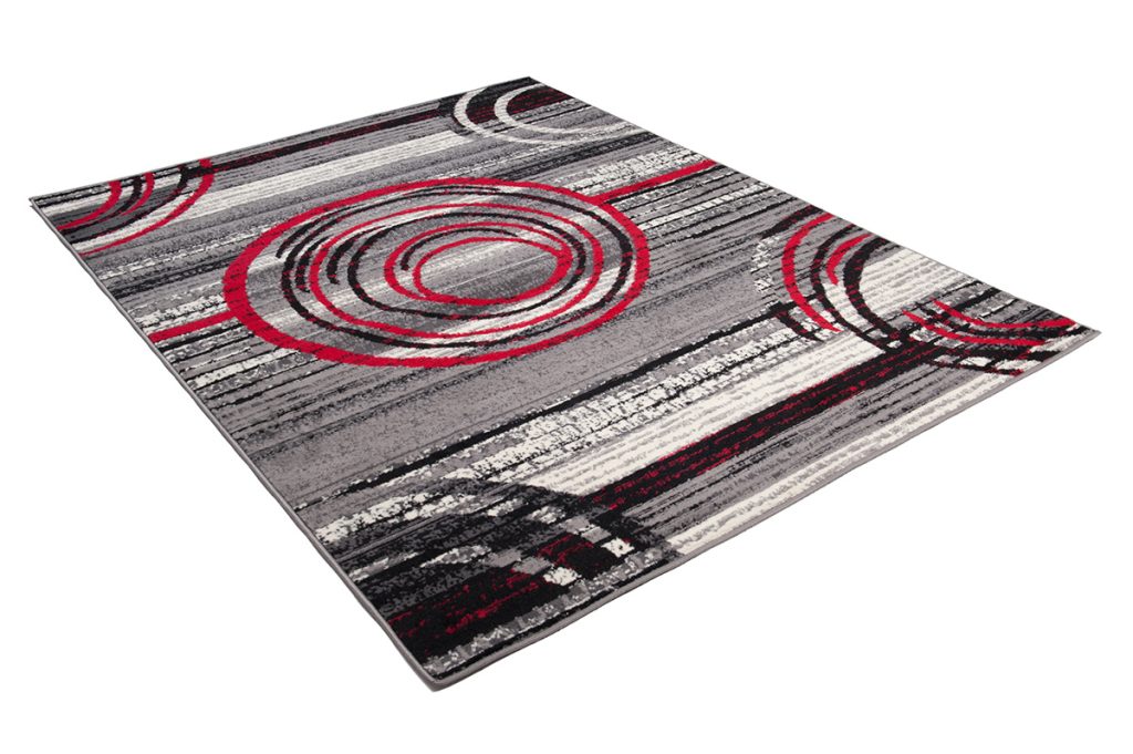 Teppich Dream Grau Rot Abstrakt Kreise