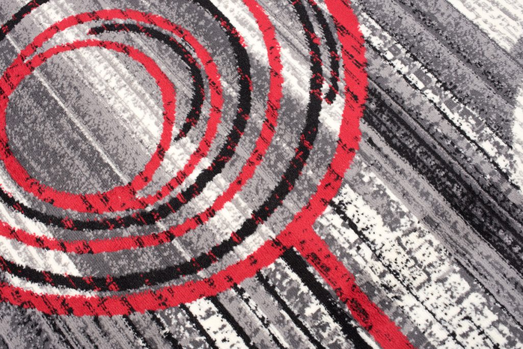 Teppich Dream Grau Rot Abstrakt Kreise
