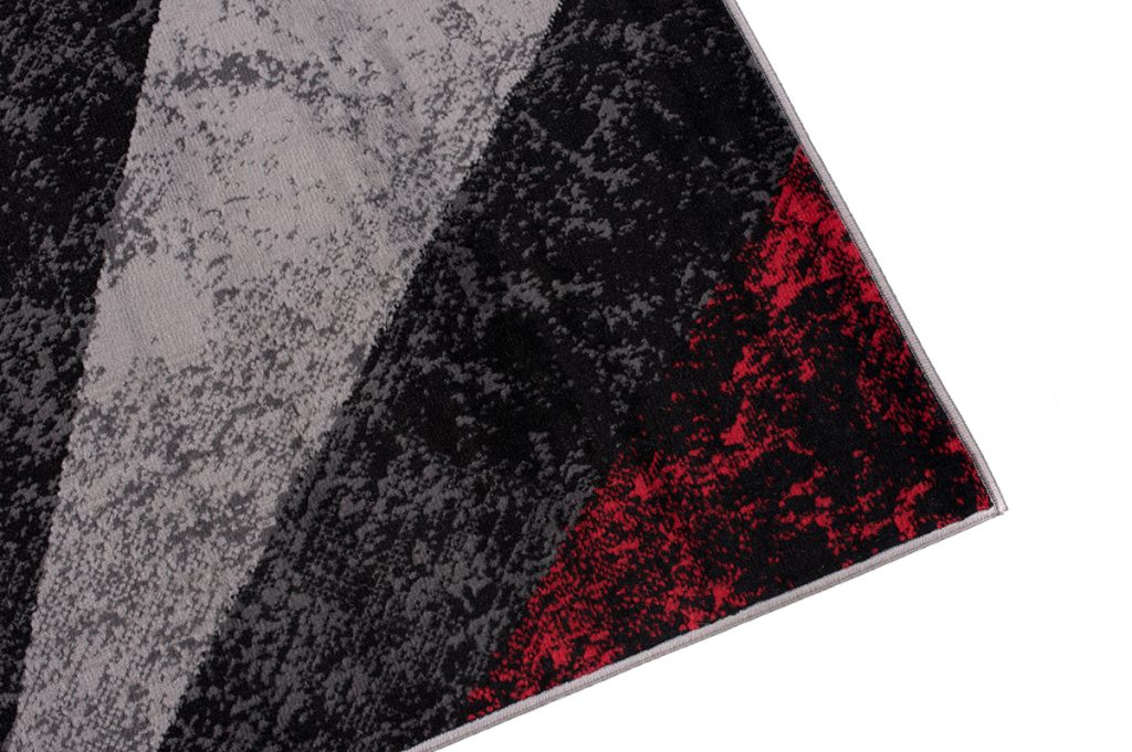 Teppich Dream Geometrisch Grau Rot Quadrate