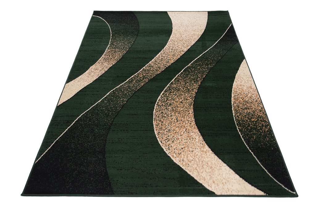 Teppich Dream Modern Dunkel Grün Beige Wellen