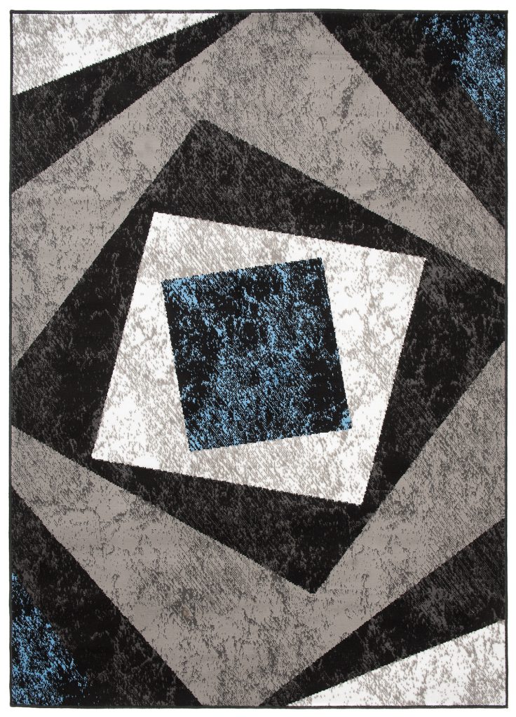 Teppich Dream Geometrisch Grau Blau Quadrate