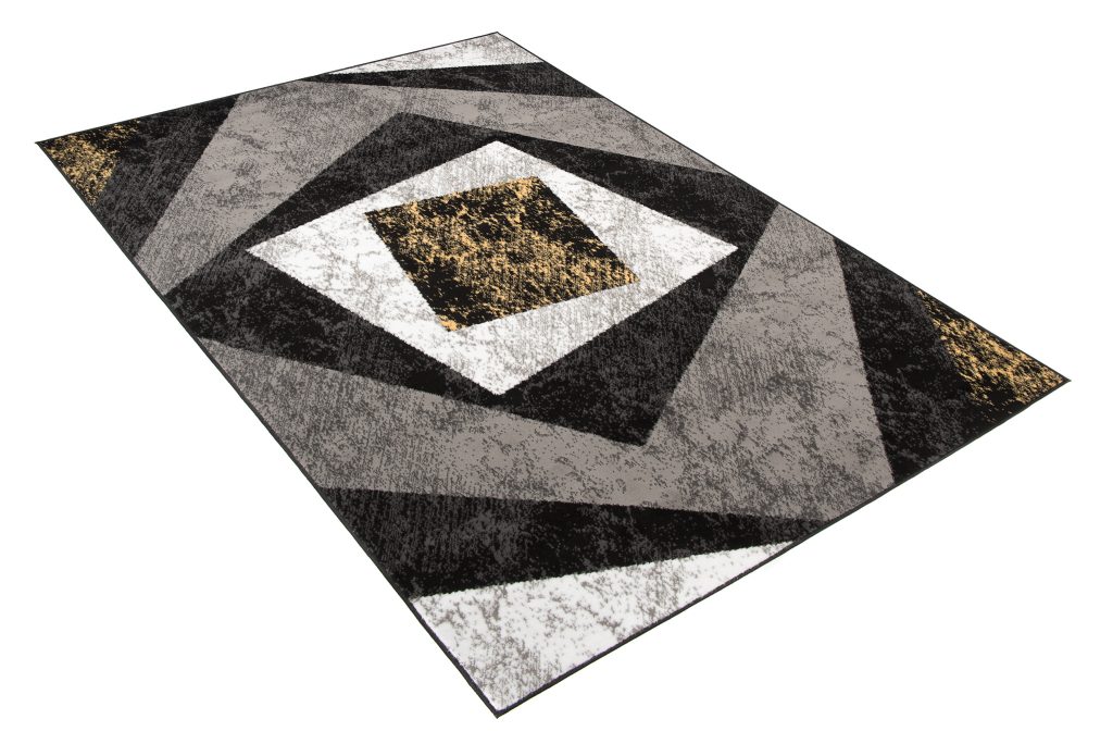 Teppich Dream Geometrisch Grau Gelb Quadrate