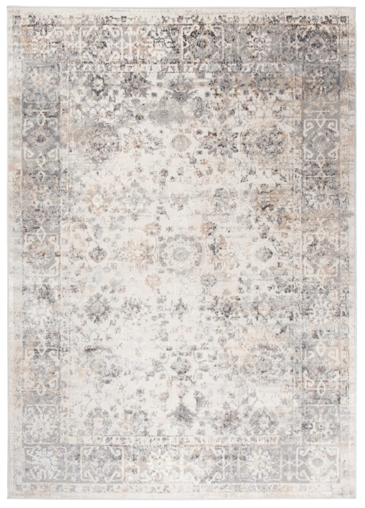 Teppich Valley Grau Beige Ornamente Rahmen