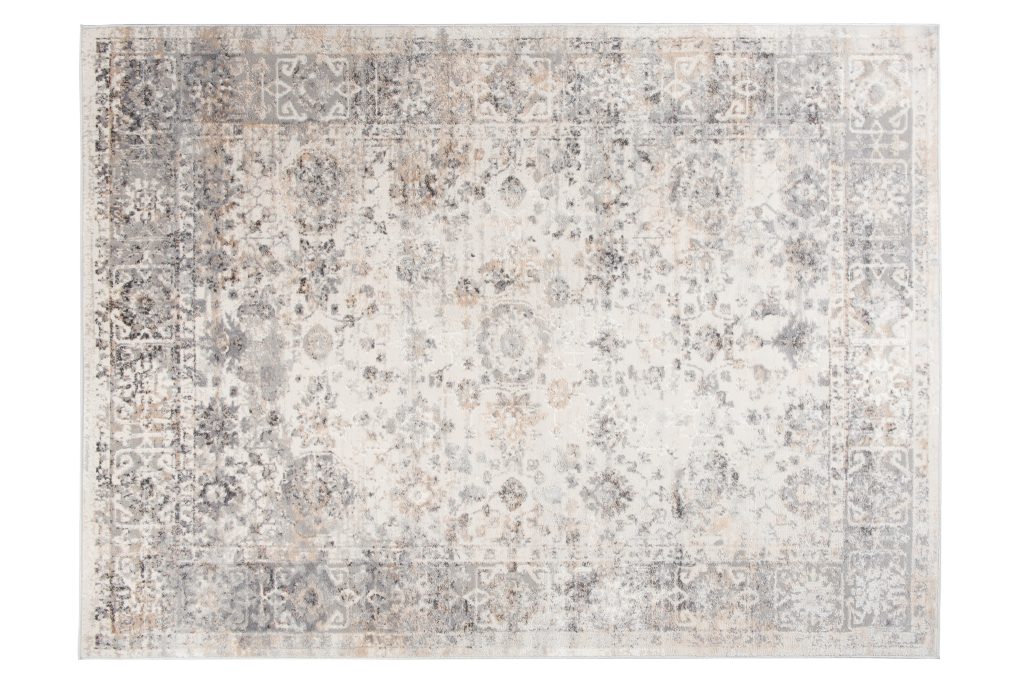 Teppich Valley Grau Beige Ornamente Rahmen