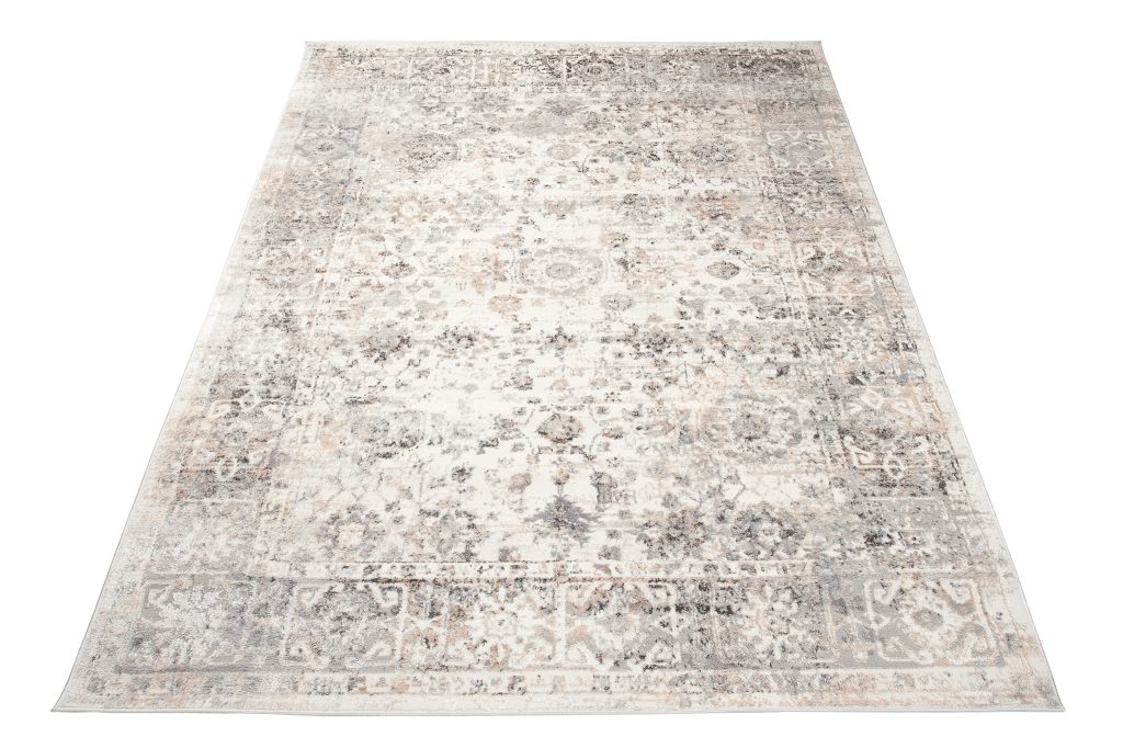 Teppich Valley Grau Beige Ornamente Rahmen