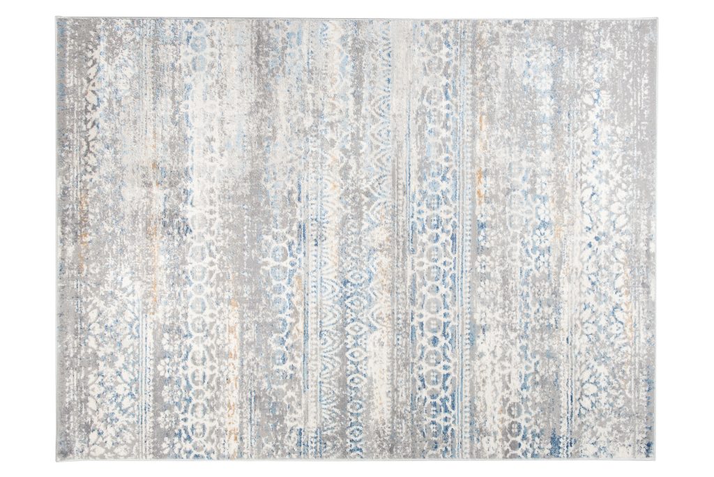 Teppich Valley Grau Blau Blumen Vintage