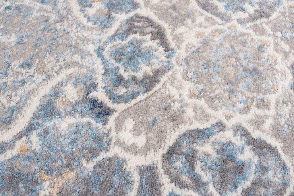 Teppich Valley Grau Blau Vintage Blumen
