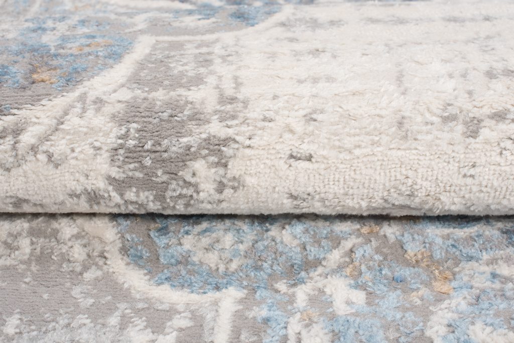 Teppich Valley Grau Blau Vintage Blumen