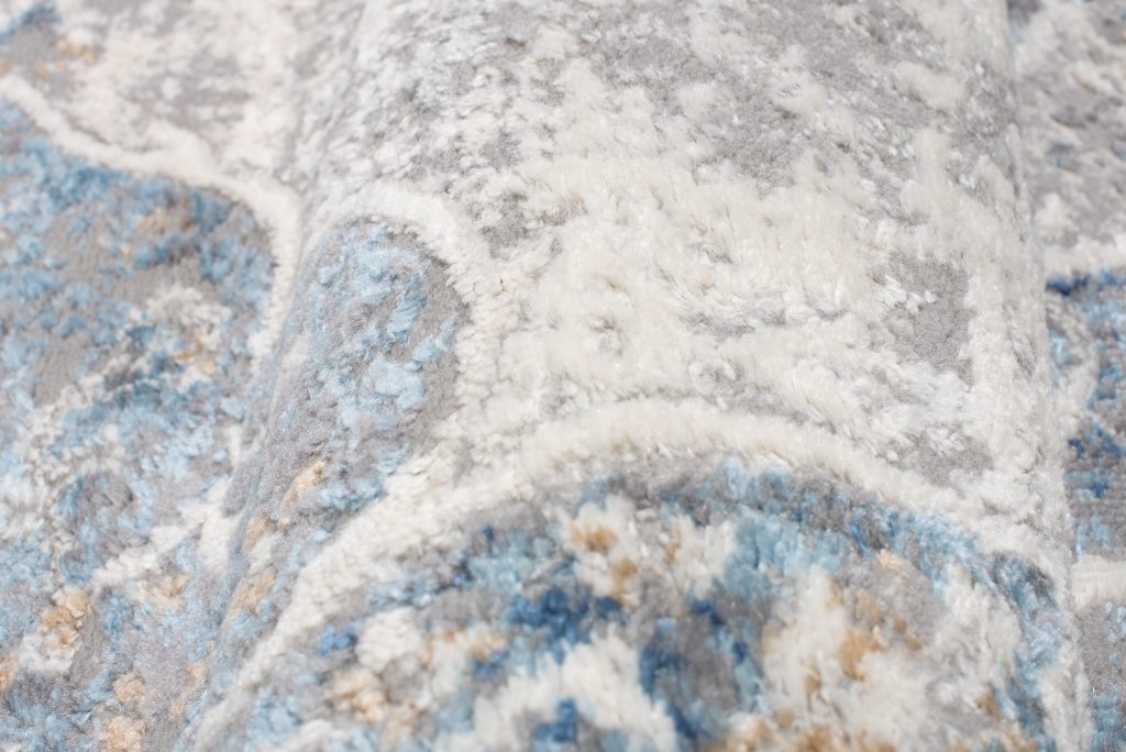 Teppich Valley Grau Blau Vintage Blumen