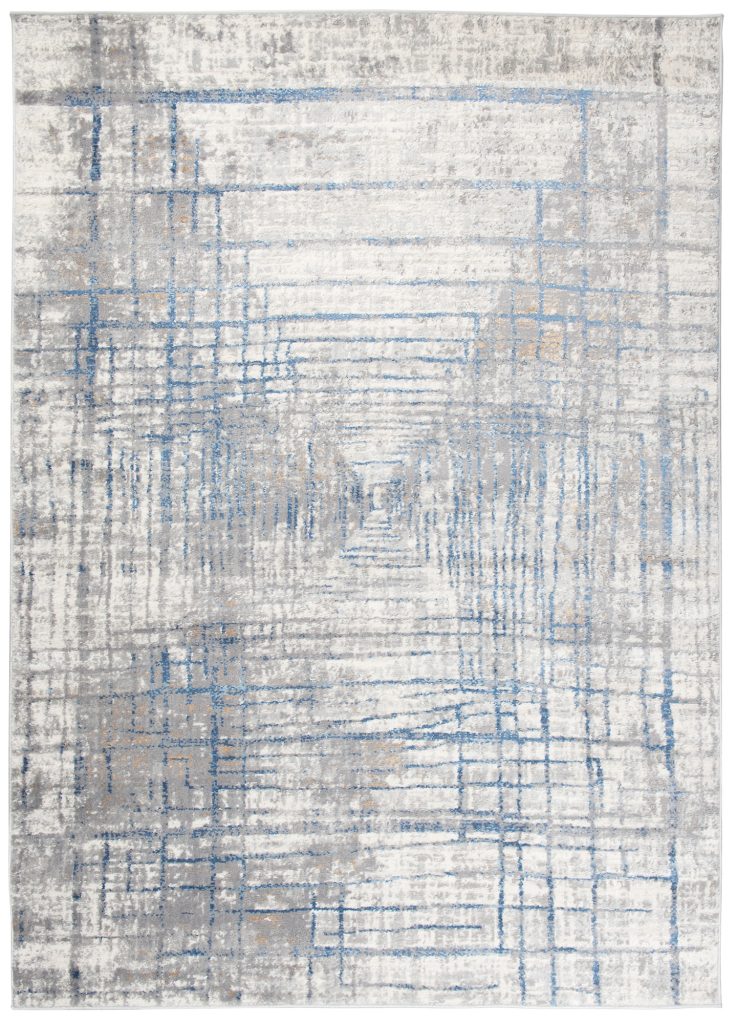 Teppich Valley Grau Blau Abstrakt Linien