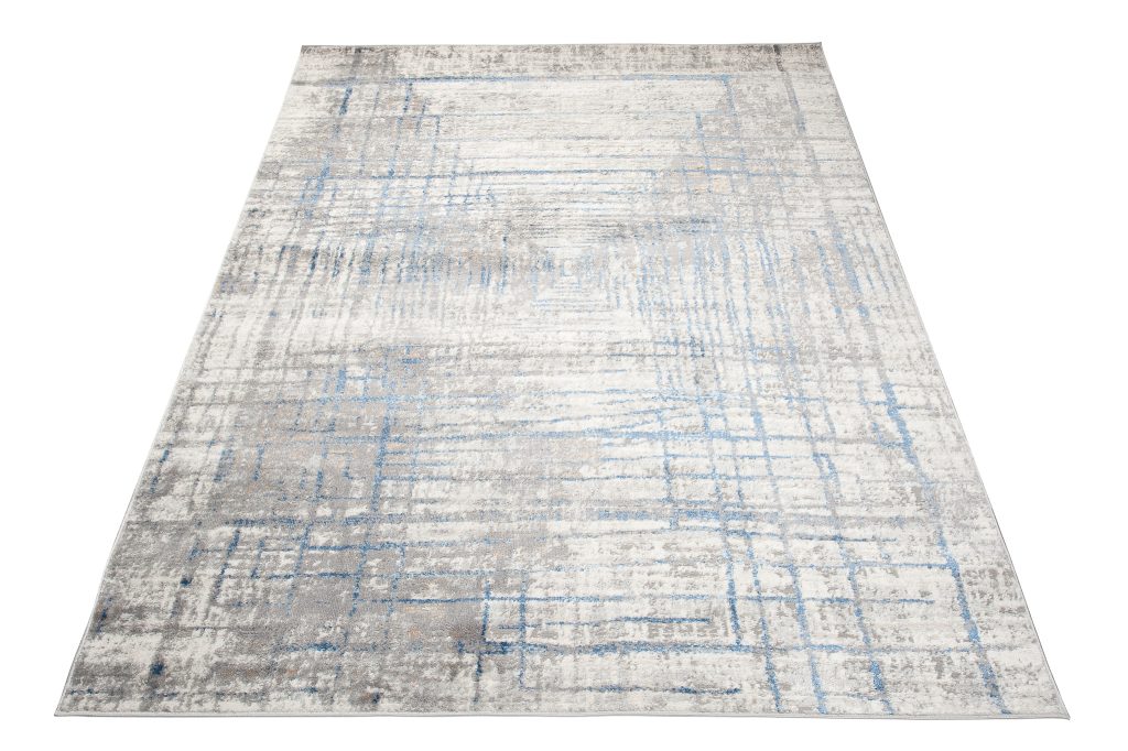 Teppich Valley Grau Blau Abstrakt Linien