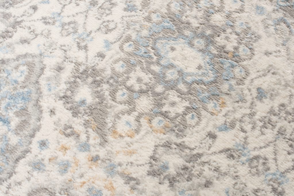Teppich Valley Grau Blau Vintage Rahmen