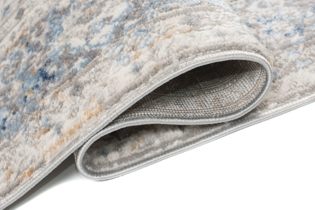 Teppich Valley Grau Blau Vintage Rahmen