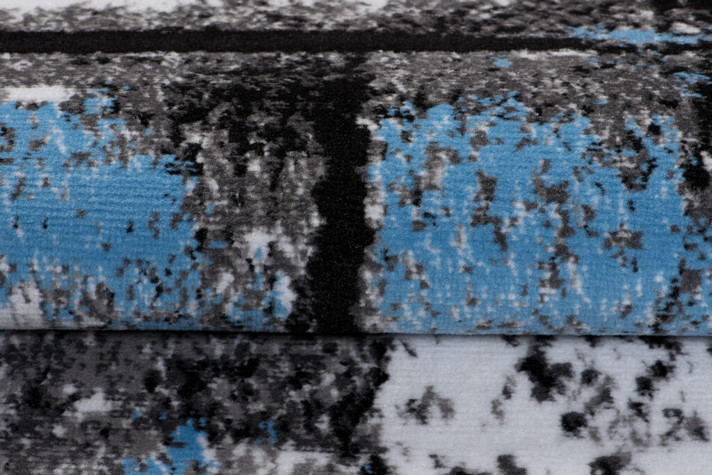 Teppich Maya Grau Blau Verwischt