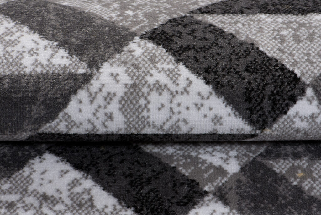 Teppich Maya Grau Schwarz Abstrakt Zigzags