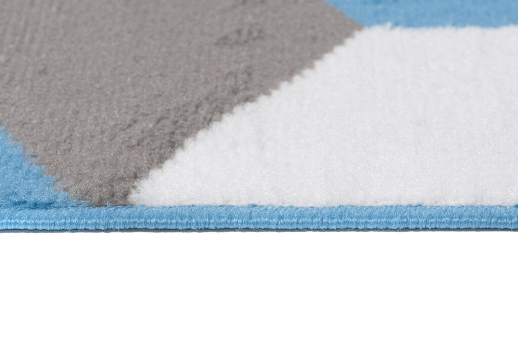 Teppich Maya Grau Blau Sechsecke
