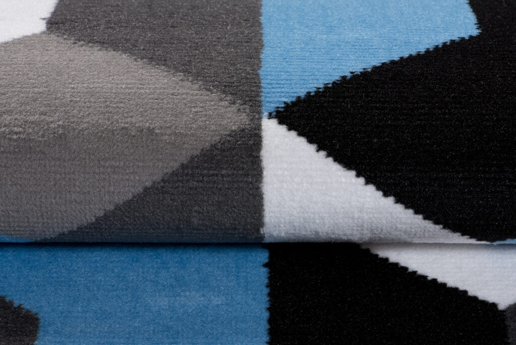 Teppich Maya Grau Blau Sechsecke