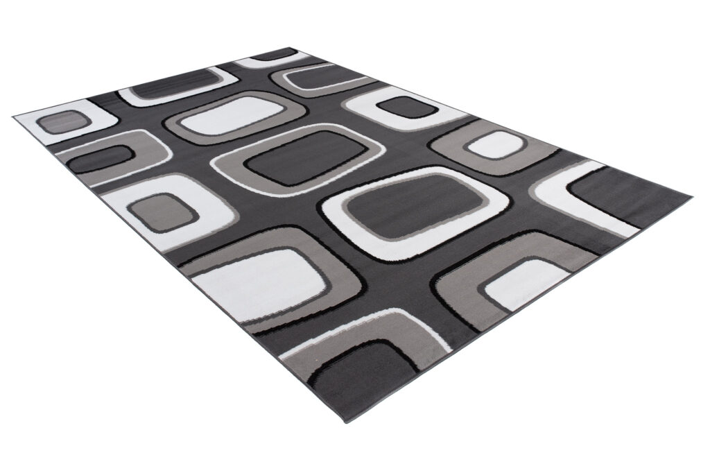 Teppich Maya Grau Weiß Geometrisch