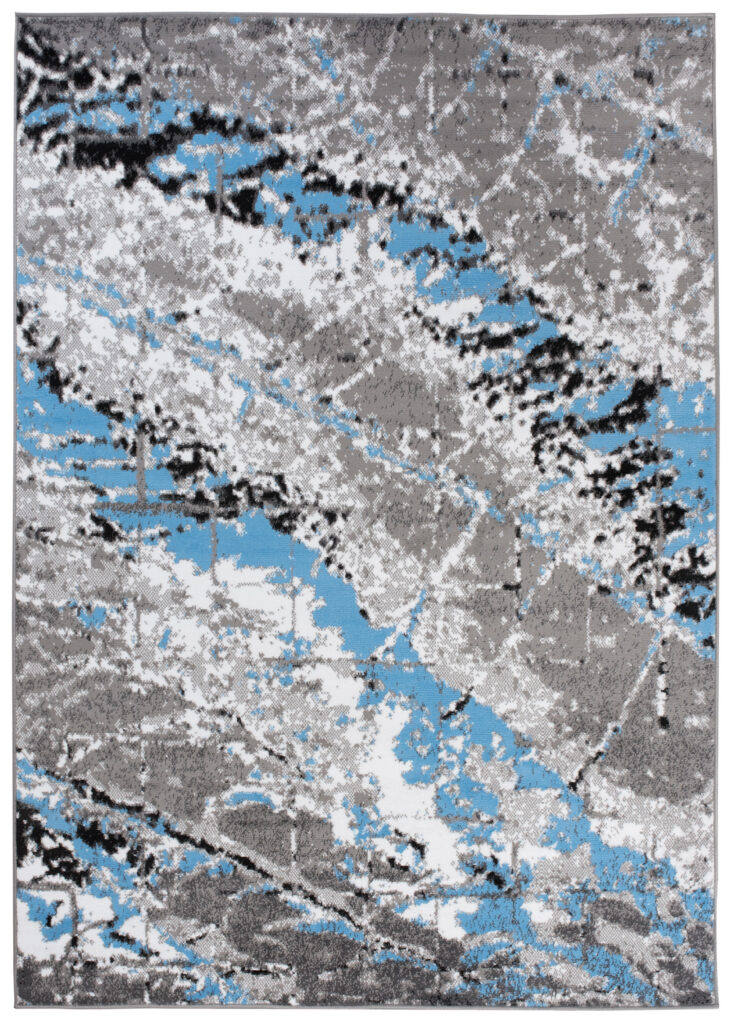Teppich Maya Grau Blau Modern