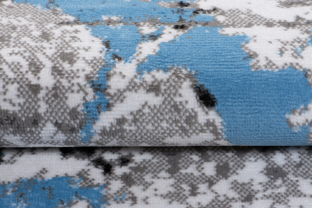 Teppich Maya Grau Blau Modern