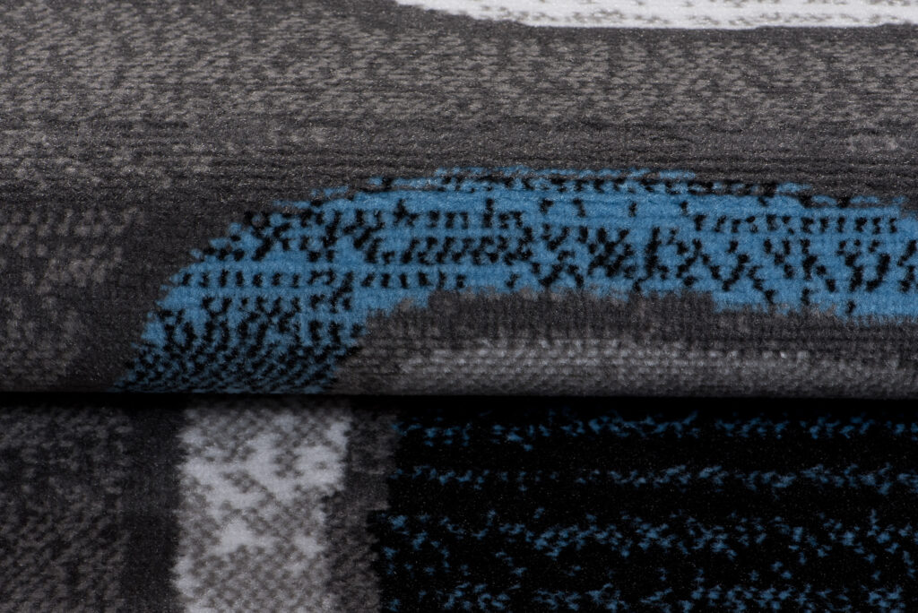 Teppich Maya Blau Grau Geometrisch